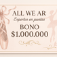 bono de $1.000.000 para ALL WE AR Expertos en puntas, tienda online de ballet y danza