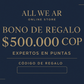 Bono de regalo de $500.000 COP para una tienda online ALL WE AR Expertos en Puntas